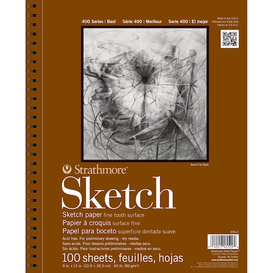 Strathmore; 12 Pack: Strathmore® 400 Series Sketch Paper Pad; Category:Paper Pads; Image:1